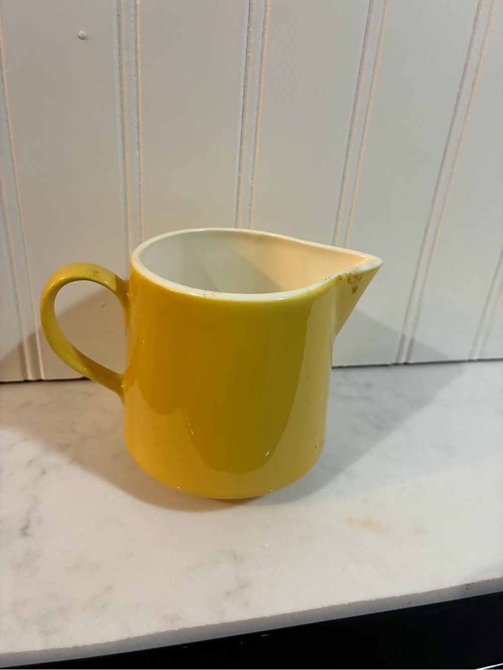 Vintage  Yellow Ceramic Creamer Pitcher